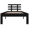 Modern Black Solid Wood Bed Frame 100x200 cm for Stylish Bedrooms