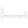 Bed Frame with Headboard - White King Size Solid Wood