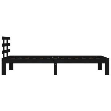 Modern Black Solid Wood Bed Frame 100x200 cm for Stylish Bedrooms