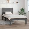 Bed Frame Grey Solid Wood Pine 90x200 cm Colour grey Size 90 x 200 cm 