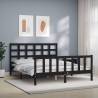 Bed Frame with Headboard Black King Size Solid Wood Colour black Size 150 x 200 cm 