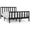 Buy Bed Frame Black Solid Wood 150x200 cm King Size