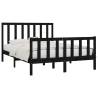 Buy Bed Frame Black Solid Wood 150x200 cm King Size