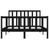 Buy Bed Frame Black Solid Wood 150x200 cm King Size