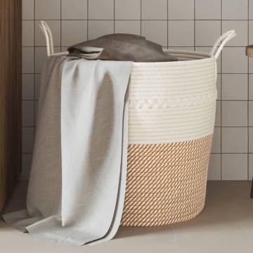 Stylish Brown and White Storage Basket Ø43x38 cm - Hipomarket