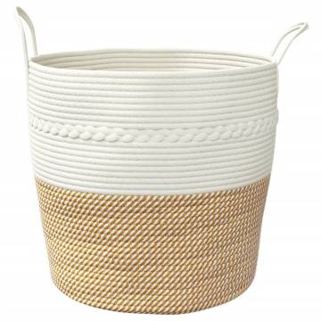 Stylish Brown and White Storage Basket Ø43x38 cm - Hipomarket