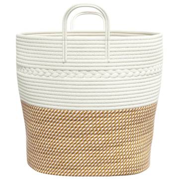 Stylish Brown and White Storage Basket Ø43x38 cm - Hipomarket