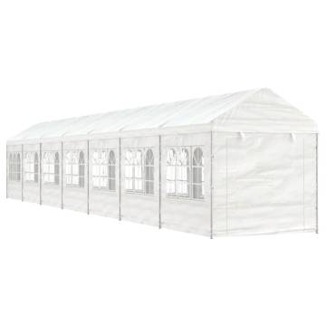 Gazebo with Roof White - 15.61x2.28m Polyethylene Pavilion