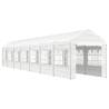 Gazebo with Roof White - 15.61x2.28m Polyethylene Pavilion