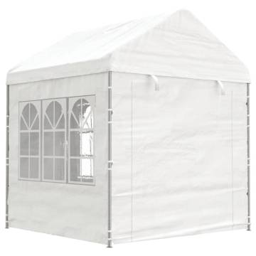 Gazebo with Roof White - 15.61x2.28m Polyethylene Pavilion