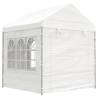 Gazebo with Roof White - 15.61x2.28m Polyethylene Pavilion