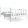 White Solid Wood Bed Frame 135x190 cm Double | HipoMarket