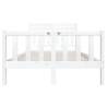 White Solid Wood Bed Frame 135x190 cm Double | HipoMarket