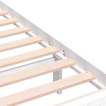 White Solid Wood Bed Frame 135x190 cm Double | HipoMarket