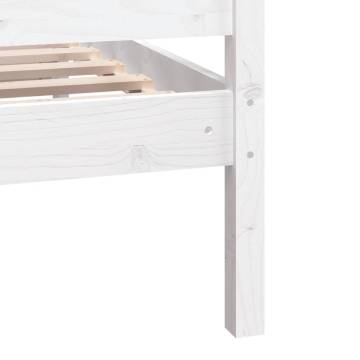 White Solid Wood Bed Frame 135x190 cm Double | HipoMarket