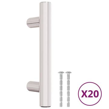 20 pcs Silver Cabinet Handles - Modern Stainless Steel Design