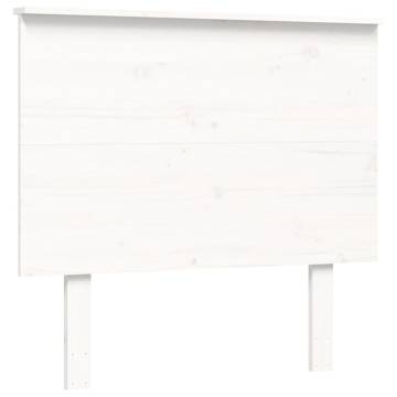 White Single Bed Frame with Headboard - Solid Wood