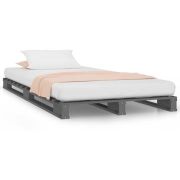 Pallet Bed Grey 75x190 cm - Solid Wood Pine - Hipomarket