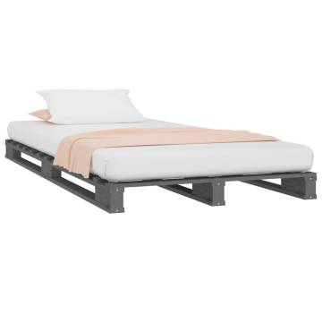 Pallet Bed Grey 75x190 cm - Solid Wood Pine - Hipomarket