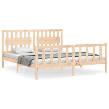 Super King Size Solid Wood Bed Frame with Headboard | Hipo Market