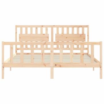 Super King Size Solid Wood Bed Frame with Headboard | Hipo Market