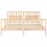 Super King Size Solid Wood Bed Frame with Headboard | Hipo Market