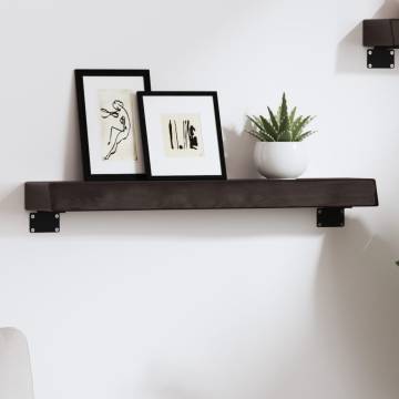 Wall Shelf Dark Brown 60x10x6 cm - Solid Oak Wood Storage