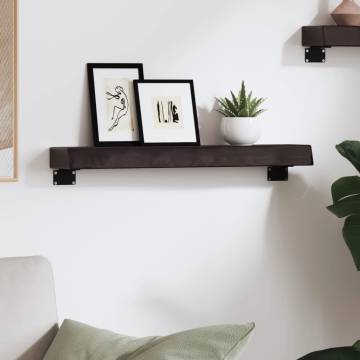 Wall Shelf Dark Brown 60x10x6 cm - Solid Oak Wood Storage