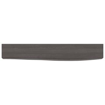 Wall Shelf Dark Brown 60x10x6 cm - Solid Oak Wood Storage