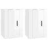 High Gloss White Wall Mounted TV Cabinets - 2 pcs | HipoMarket