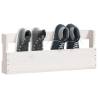 Wall-Mounted Shoe Racks - 2 pcs White Solid Pine Wood | HipoMarket