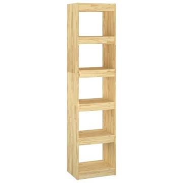 Stylish Book Cabinet & Room Divider - Solid Pinewood 40x30x167.5cm