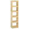 Stylish Book Cabinet & Room Divider - Solid Pinewood 40x30x167.5cm