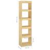 Stylish Book Cabinet & Room Divider - Solid Pinewood 40x30x167.5cm