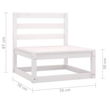 3 Piece Garden Lounge Set - White Solid Pinewood | HipoMarket