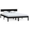 Black Solid Wood Bed Frame - 140x190 cm | Hipomarket