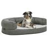 Ergonomic Dog Bed Mattress 75x53 cm Linen Look Fleece Grey Colour grey Size 75 x 53 cm 