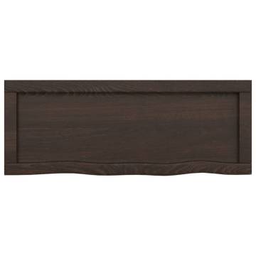 Wall Shelf Dark Brown 80x30x(2-4) cm Solid Oak - Hipomarket