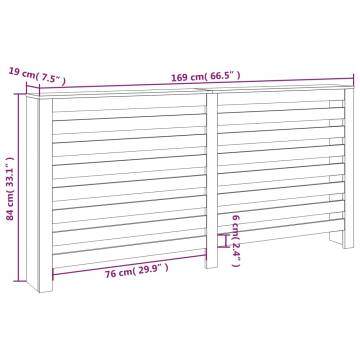 Radiator Cover White 169x19x84 cm Solid Pine - Stylish & Practical