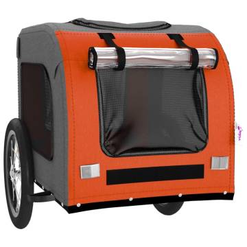 Pet Bike Trailer - Orange & Grey Oxford Fabric, Iron Frame