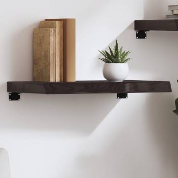 Wall Shelf Dark Brown 60x40x(2-6) cm Solid Oak - Hipomarket