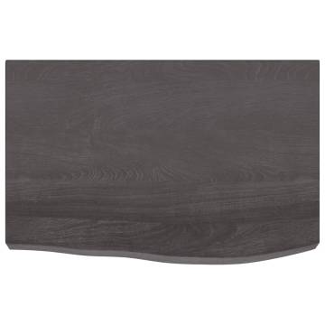 Wall Shelf Dark Brown 60x40x(2-6) cm Solid Oak - Hipomarket