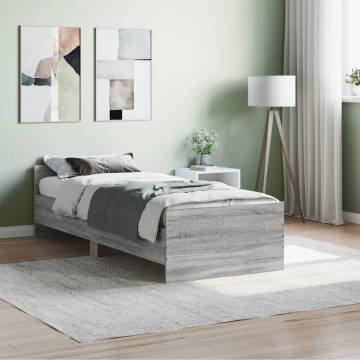 Bed Frame Grey Sonoma 75x190 cm - Stylish & Durable Design