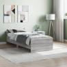 Bed Frame Grey Sonoma 75x190 cm Small Single Engineered Wood Colour grey sonoma Size 75 x 190 cm 