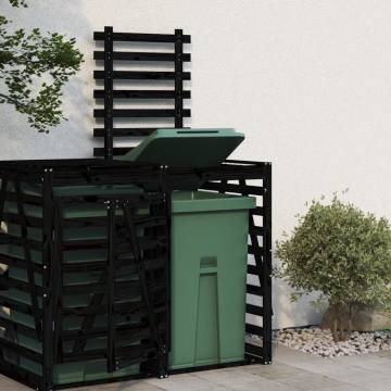 Wheelie Bin Storage Extension - Solid Black Pine Wood