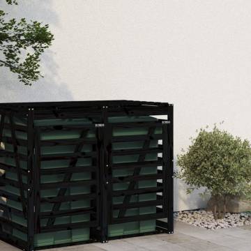 Wheelie Bin Storage Extension - Solid Black Pine Wood