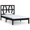 Black Solid Wood Pine Bed Frame 90x190 cm - Hipomarket