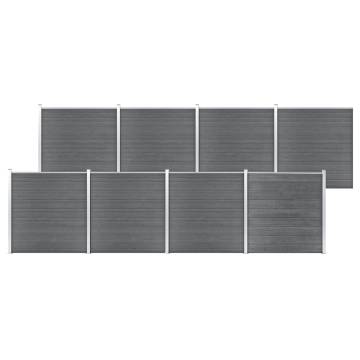 Garden Fence WPC 1391x186 cm Grey - Durable & Stylish