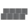 Garden Fence WPC 1391x186 cm Grey Colour grey Quantity in Package 1 Model 8 sections 