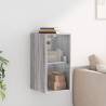 Wall Cabinet with Glass Doors - Grey Sonoma 35x37x68.5 cm